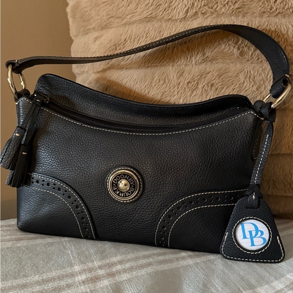 Dooney & Bourke Handbags - Dooney & Bourke Black Pebbled Leather Shoulder Bag